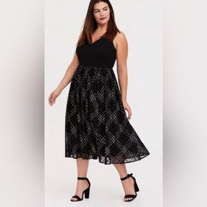 Torrid Black and White Plaid Dress